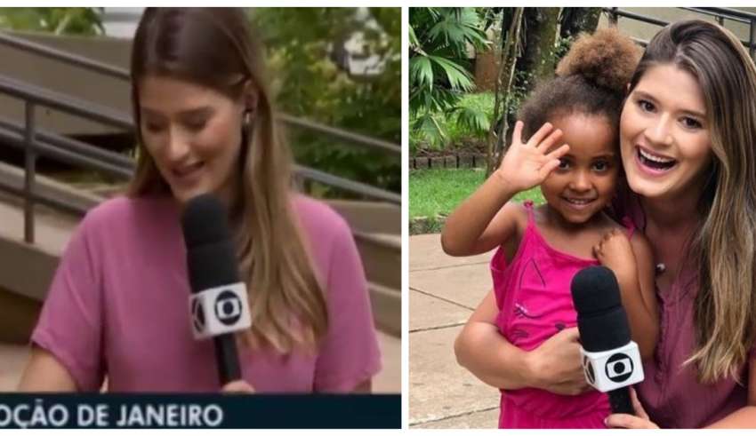 Repórter da Globo é interrompida ao vivo e momento fofura viraliza