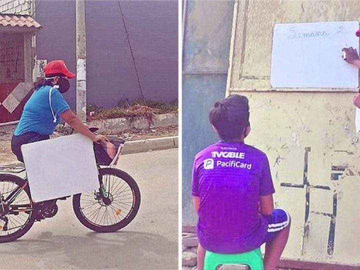 Professora viaja todos os dias de bicicleta para ensinar alunos sem internet