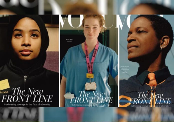 Capa da Vogue substitui famosos por heroínas da linha de frente