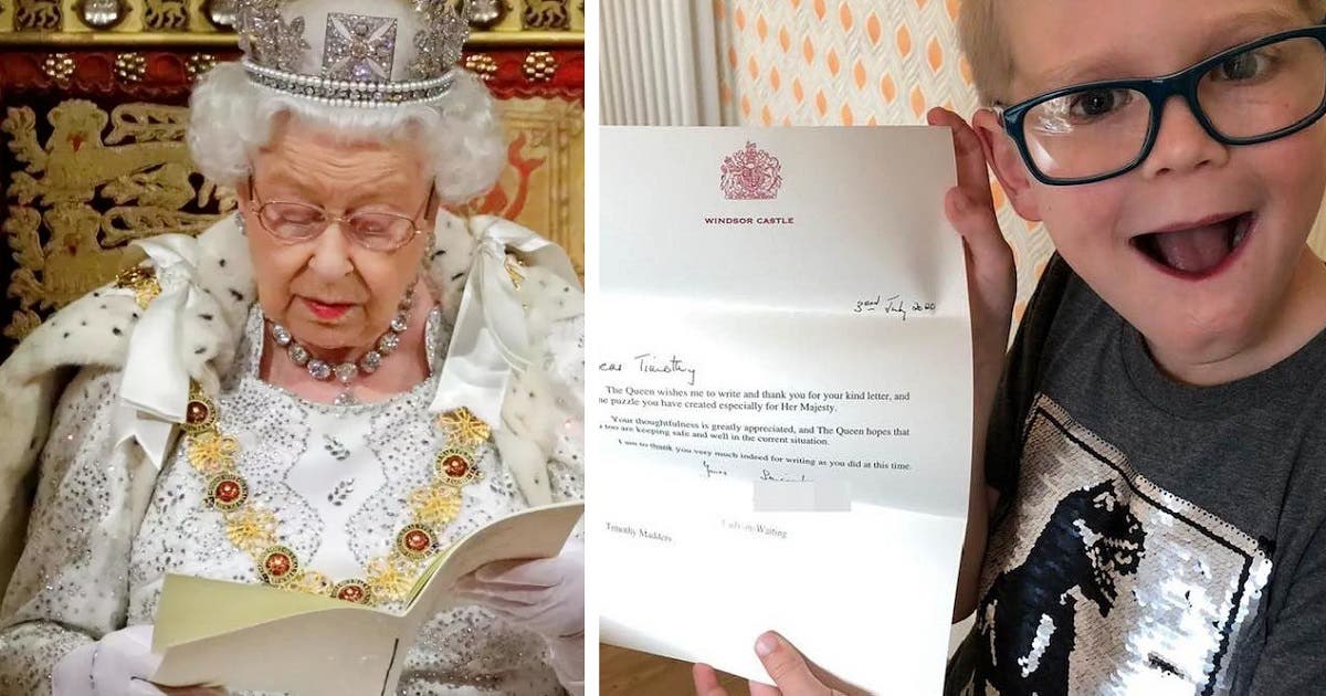 Garotinho cria jogo para entreter a rainha Elizabeth na quarentena e recebe carta de agradecimento