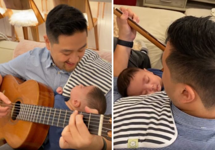 Pai volta a tocar violão inspirado pelo filho de 5 meses. Assista