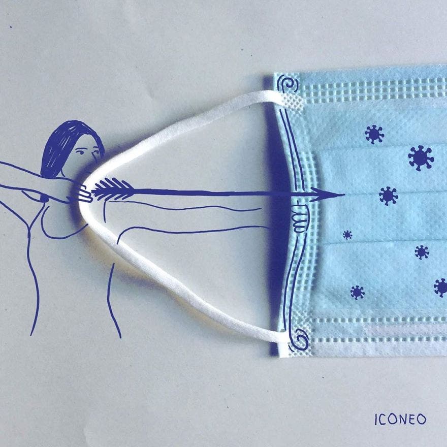 Artista alemão transforma máscaras hospitalares em arte. Aqui estão 16 das mais criativas, confira!
