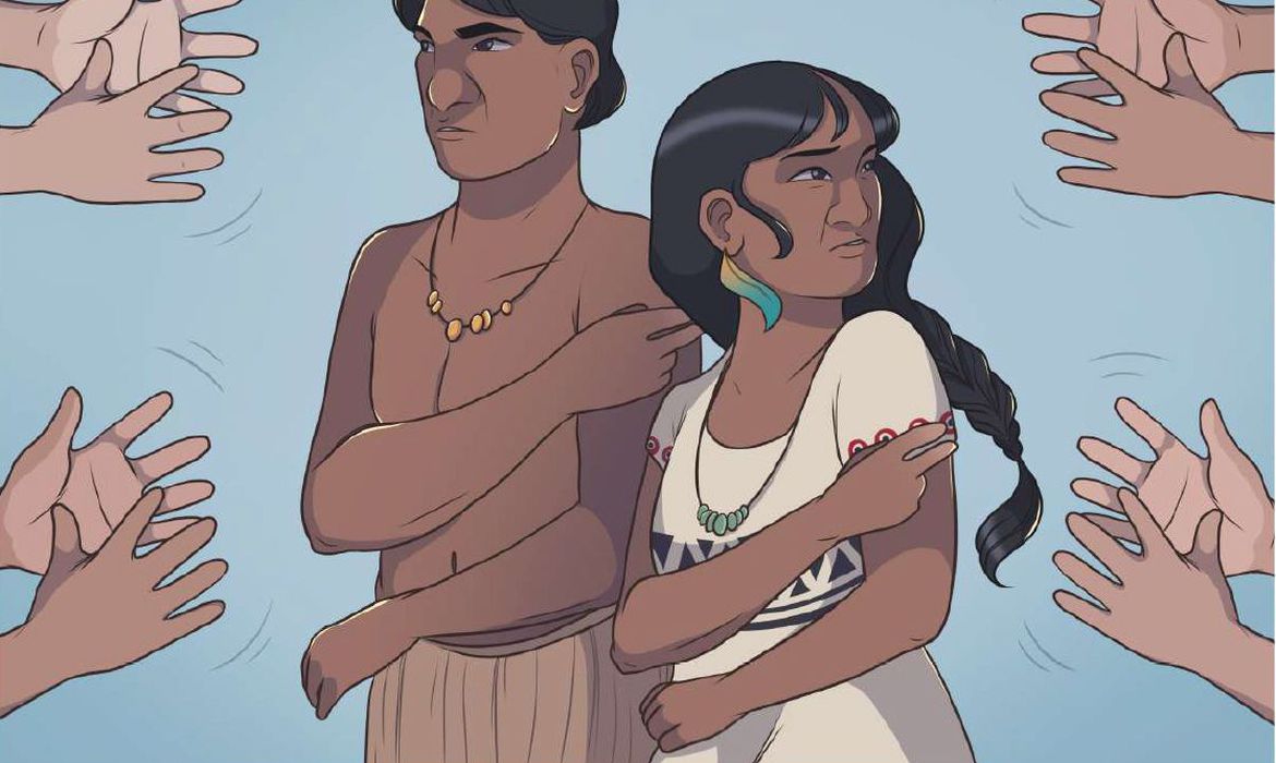 História em quadrinhos retrata língua indígena de sinais