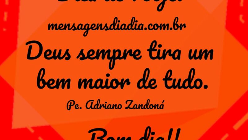 Deus sempre tira um bem maior de tudo