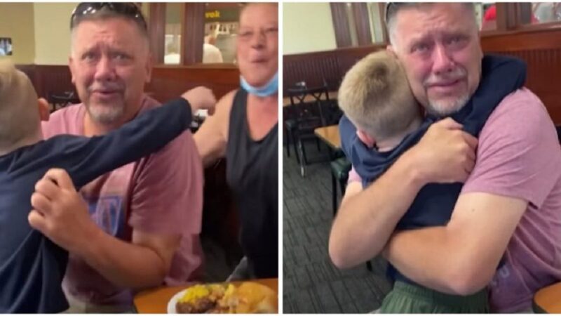 Neto surpreende os avós depois de passar mais de um ano sem vê-los devido à pandemia