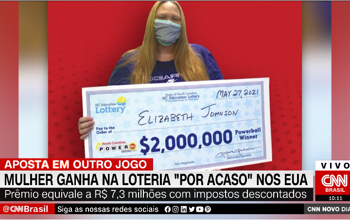 Mulher ganha US$ 2 milhões na loteria ‘por acaso’ nos Estados Unidos