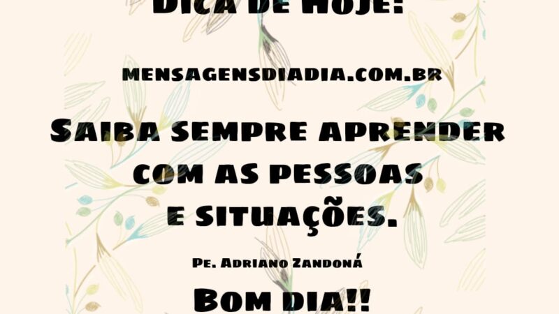 Vamos aprender com as pessoas