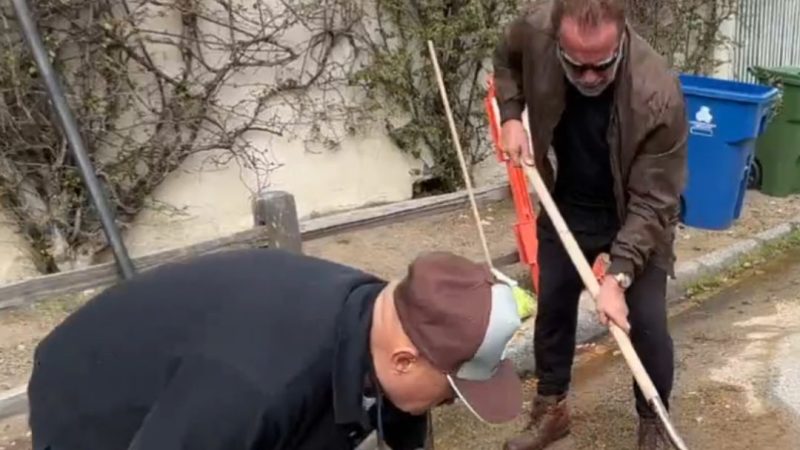 Impaciente com autoridades, Arnold Schwarzenegger tampa buraco sozinho em Los Angeles