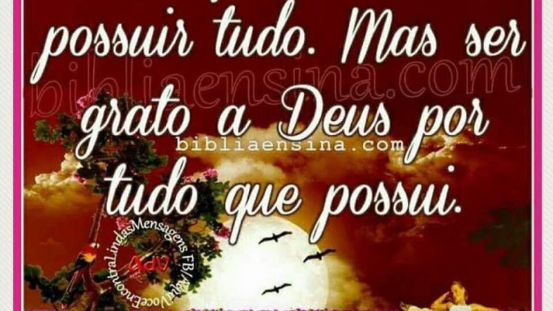 Ser feliz é ser grato a Deus!