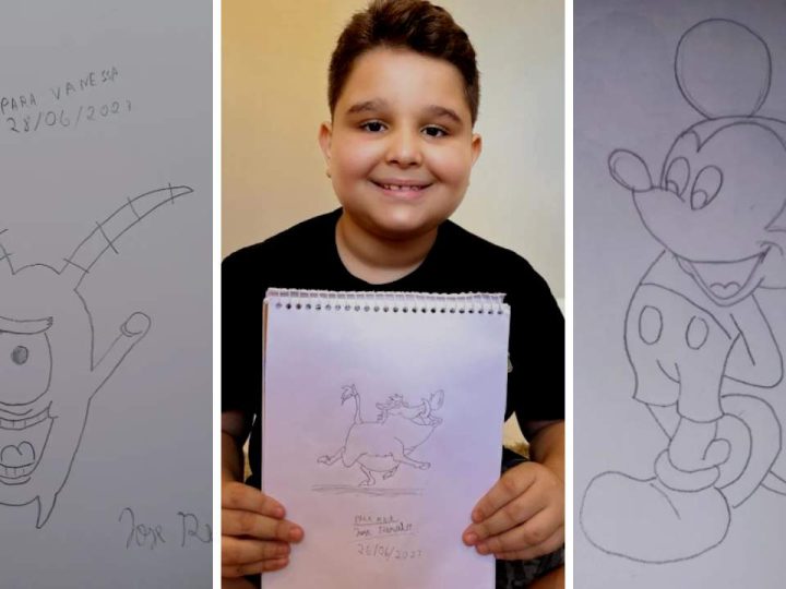 Menino autista do ES que viralizou com venda de desenhos recebe encomendas até do Japão